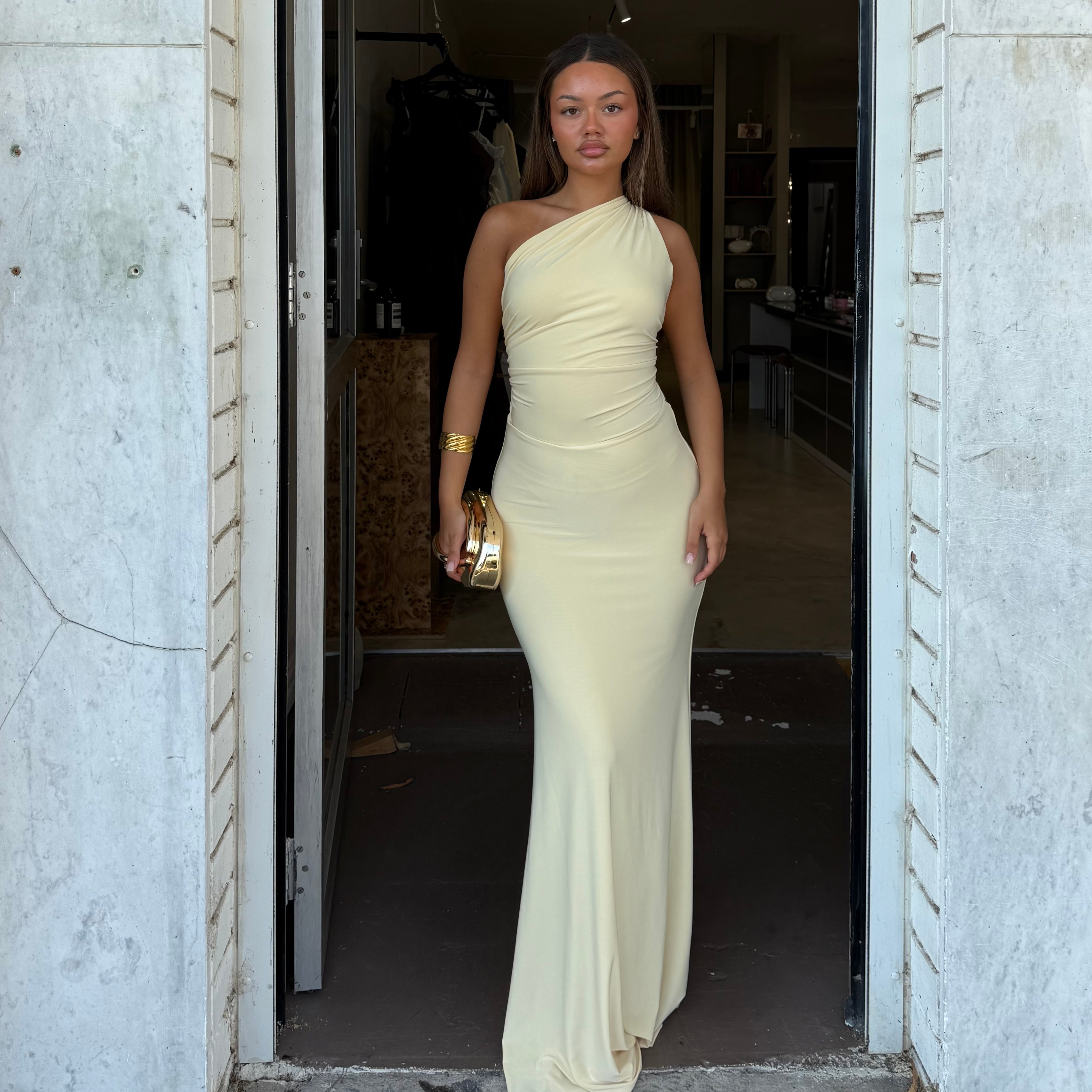 NATALIE ROLT (yellow) Fabienne backless gown | Rent My Style Boutique NATALIE ROLT (yellow) Fabienne backless gown | Rent My Style Boutique