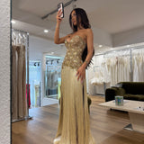 PAJTIM RACI (gold) Teuta Embellished Gown