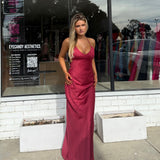 MANNING CARTEL (wine red) Saturation Point silk slip maxi