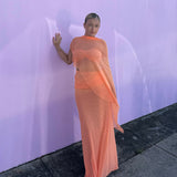 DZO (orange/apricot) Liorah top/skirt set