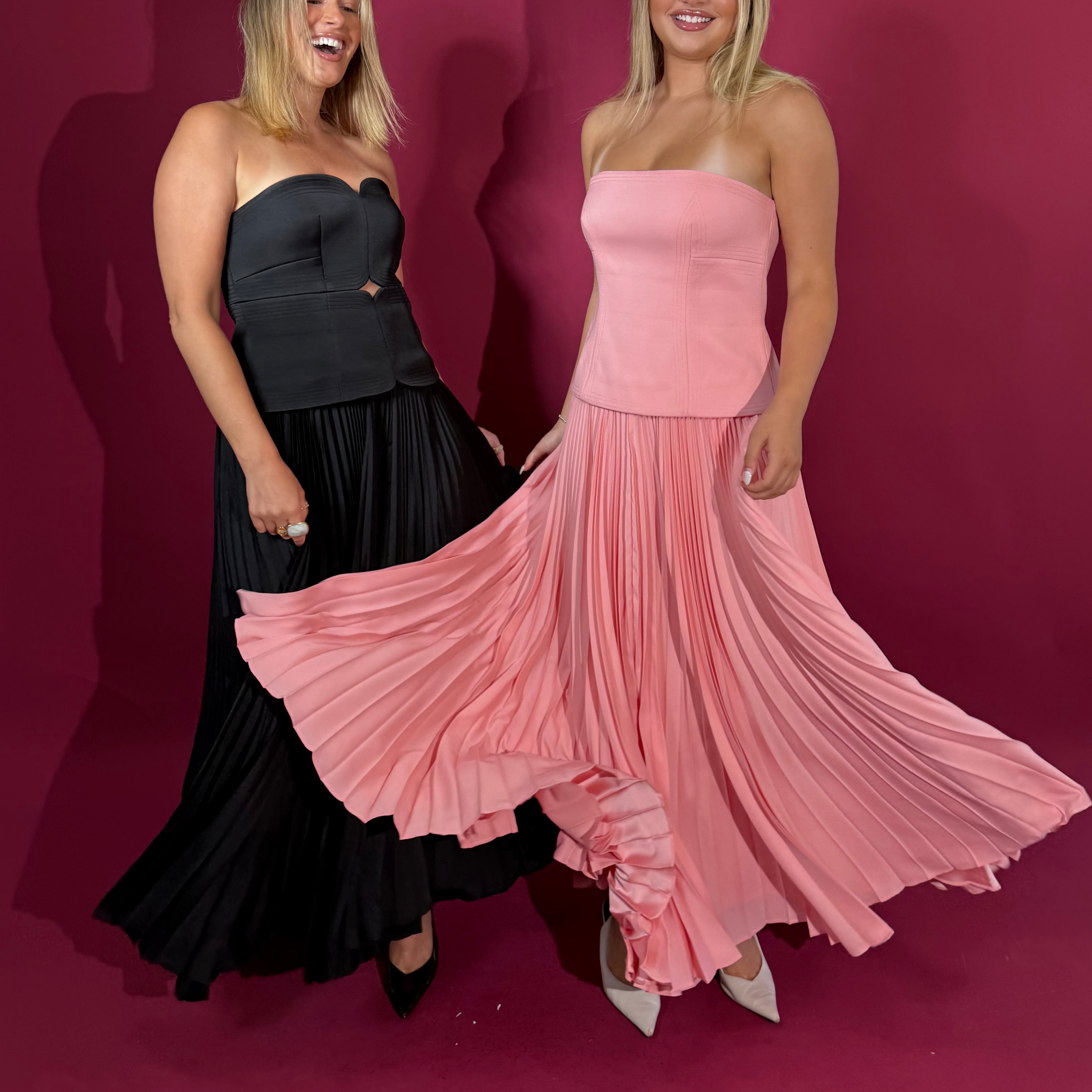ACLER (black) Avonlea pleat midi | Rent My Style Boutique