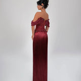 TABJA (red) Vinfringe fringe gown
