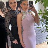 REBECCA VALLANCE (pink) Yolanda halter gown