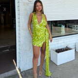 MISHA (lime green) Sapphire sequin mini