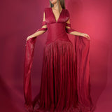 CUSTOM MADE (red) halter gown
