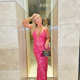 MISHA (pink) Sapphire Sequin gown