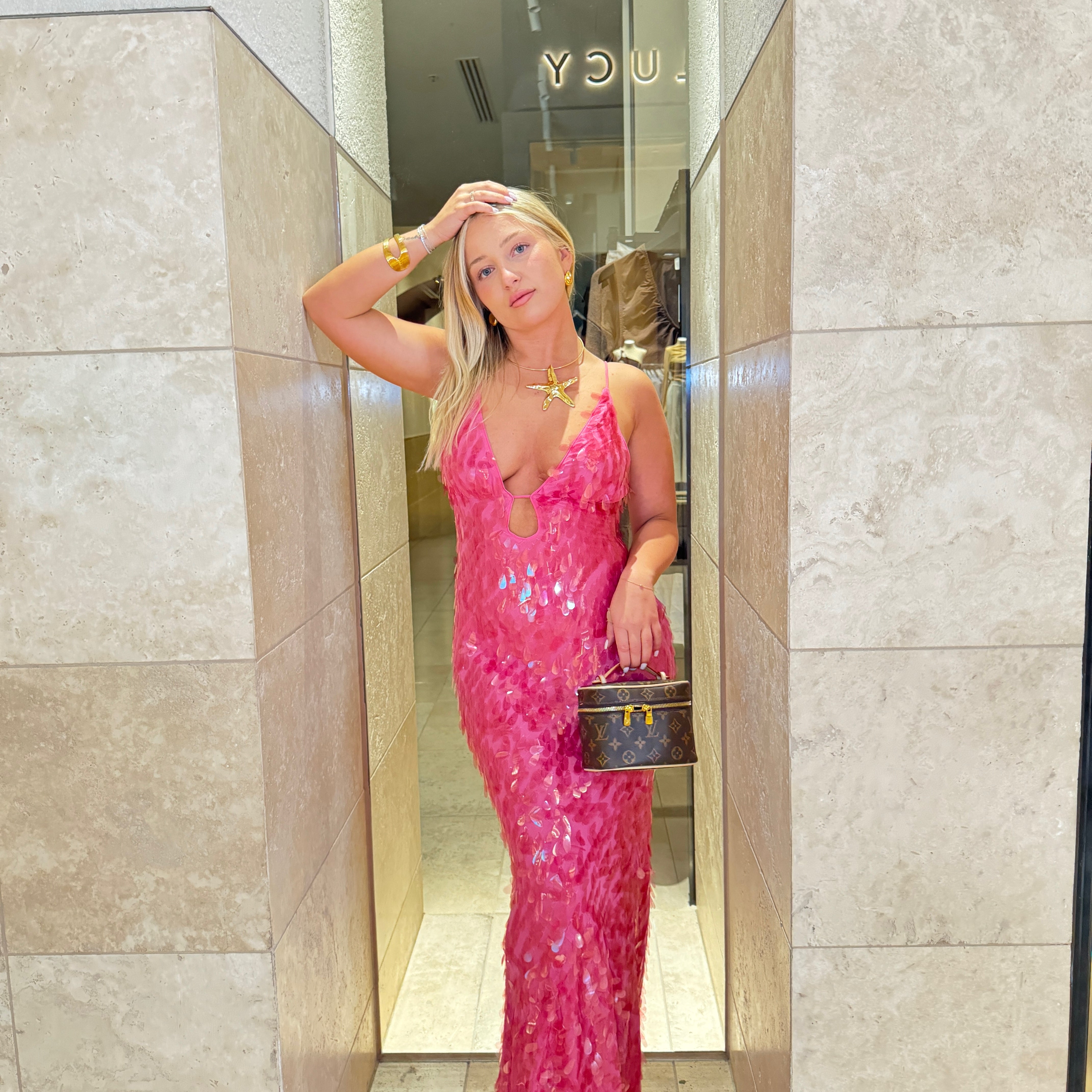 MISHA (pink) Sapphire Sequin gown | Rent My Style Boutique MISHA (pink) Sapphire Sequin gown | Rent My Style Boutique