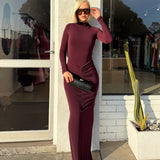 EFFIE KATS (wine) Kayson maxi skirt set