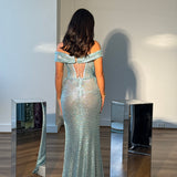 HANA OFFICIAL (blue) Draped Goddess Gown