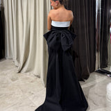 RACHEL GILBERT (black/white) Column bow gown