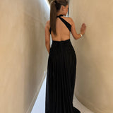 EFFIE KATS (black) Verity halter gown