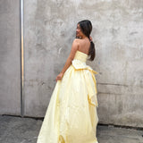 MESHKI (yellow) Frances strapless bow maxi