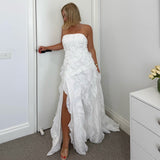 AJE (white) Allairie strapless frill maxi