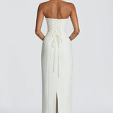 BABYBOO (white) Charlotte halter maxi