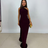 EFFIE KATS (wine/burgundy) Haven scarf neck maxi