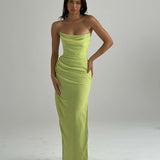 HOUSE OF CB (lime) Adrienne strapless corset gown
