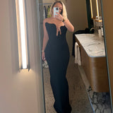 CHRISTOPHER ESBER (black) Gutsy Rib Salacia wire strapless gown