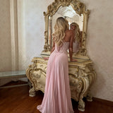 FENITY (pink) Gaia pleated halter maxi
