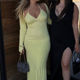 SIR THE LABEL (yellow) Juniper Contoured knit maxi