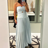 ACLER (baby blue) Avonlea pleated maxi