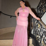 DECONDUARTE (pink) Florian sequin gown