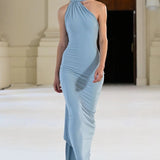 EFFIE KATS (blue) Haven scarf neck maxi