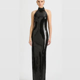 SONYA MODA (black sequin) halter maxi