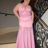 DECONDUARTE (pink) Florian sequin gown