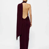 EFFIE KATS (wine) Haven scarf neck maxi