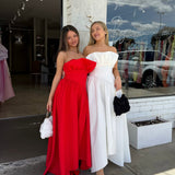 ELLIATT (white) Laurel strapless frill gown