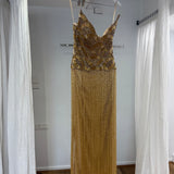 ORSHINA (gold) Embellished Fringe Gown