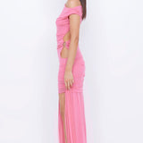 BEC AND BRIDGE (pink grapefruit) Kailani Asym mesh maxi