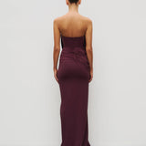 HEIRESS BEVERLY HILLS (wine) Gathered drape corset gown