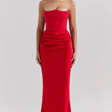 HOUSE OF CB (red) Persephone strapless corset gown