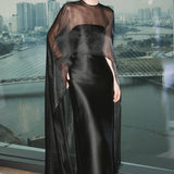 HUONG (black) Lynette cape maxi