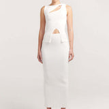 HENNE (white) ribbed skirt set