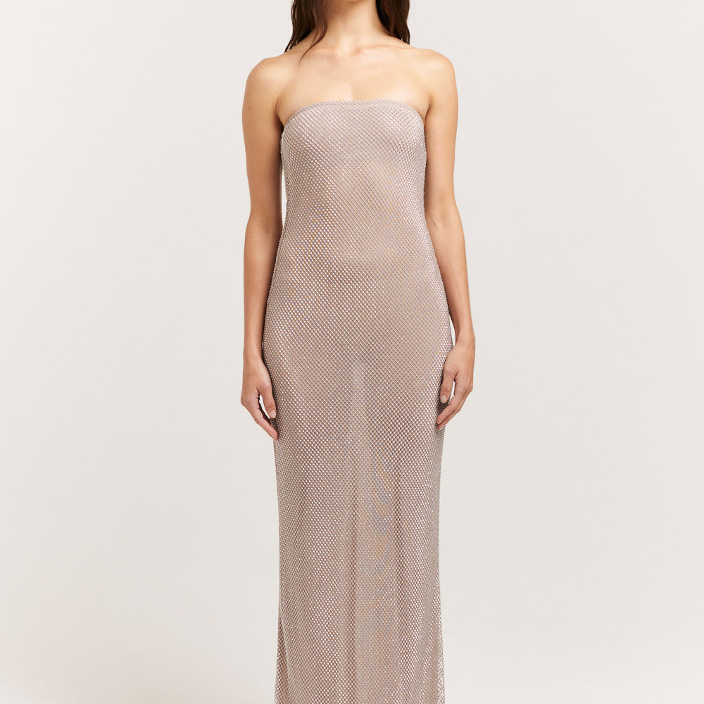 HENNE (grey/nude) Carmine strapless sparkle gown