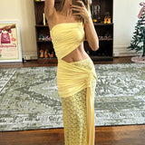 DECONDUARTE (yellow) Paradiso lace maxi