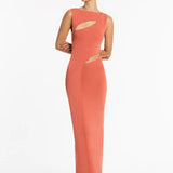 SIR THE LABEL (burnt orange) Nadja cut out bandage midi
