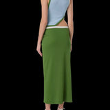 CHRISTOPHER ESBER (blue/green) Compact Rib Traced Multibind Tank dress