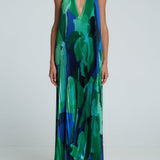 LIDEE (blue/green) Opera Capri halter neck gown