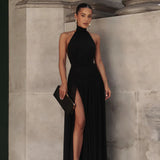 EFFIE KATS (black) Verity halter gown