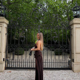 IVONA SKELO (brown) Julietta high neck gown