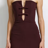 EFFIE KATS (chocolate brown) Addison strapless bow gown
