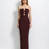 EFFIE KATS (chocolate brown) Addison strapless bow gown