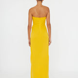 CHRISTOPHER ESBER (Saffron yellow) palm strapless gown