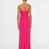 CHRISTOPHER ESBER (magenta pink) palm strapless gown