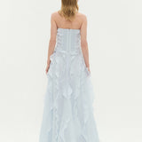 AJE (blue) Allairie strapless frill maxi