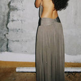 ARCINA ORI (khaki) Santina halter neck maxi