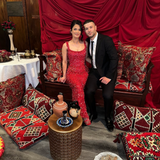 ALBINA DYLA (red) beaded gown